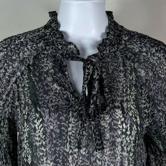 Hayden Los Angeles Sheer Peasant Wheat Pattern Blouse - Picture 2 of 9